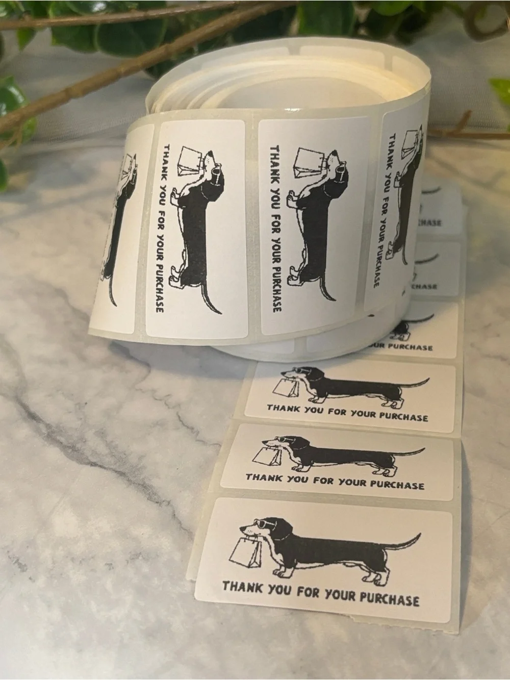 200 Dachshund Thank You for Your Purchase Stickers 2x1” Cute Dog Labels Gift